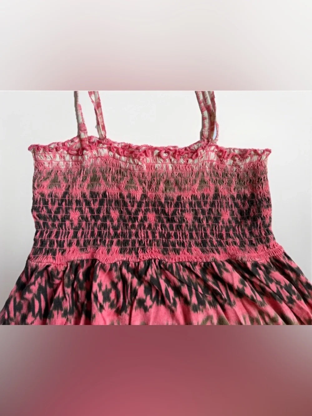 Mudd Vintage Y2K Smocked Mini Cami Spaghetti Strap Sundress Boho Festival Medium
